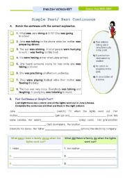 English Worksheet: Simple Past or Past Continuous?