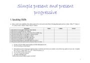 English worksheet: Simple Present and Present Progressive