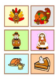 English Worksheet: Thanksgiving Clip Art  1 - 3
