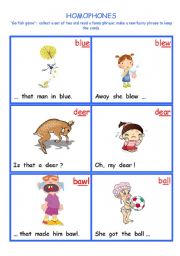 English Worksheet: Homophones Go Fish Game - part 2 