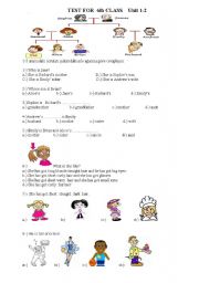 test for elementary classes (physical desciption,family, likes-dislikes)