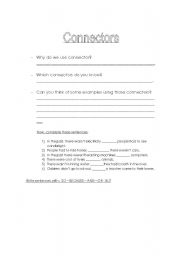 English worksheet: connectors