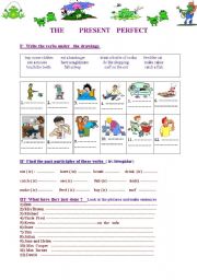 English Worksheet: PRESENT  PERFECT  with  just 