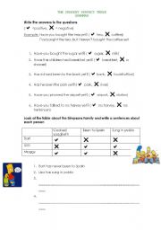 English Worksheet: The present perfect with the Simpsons Family