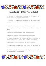 English Worksheet: Halloween Quiz