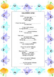 English Worksheet: Halloween song