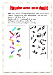 English Worksheet: Irregular verbs+Past Simple