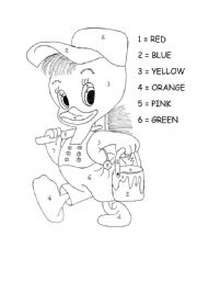 English Worksheet: A duck - colouring worksheet