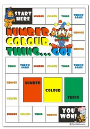 English Worksheet: Game: Number, colour, thing... Go!