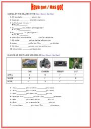 English Worksheet: Have got / Has got