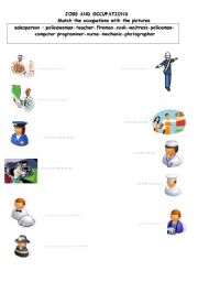 English worksheet: JOBS AND OCCUPATIONS