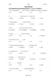 English Worksheet: Grammar Test 