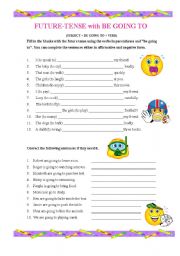 English Worksheet: FUTURE TENSE with BE GOING TO