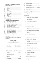 English Worksheet: Exercise on Family Members