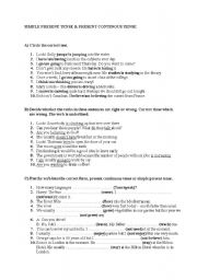 English Worksheet: Simple Present Tense OR Present Continuous Tense