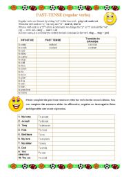 English Worksheet: PAST SIMPLE regular verbs