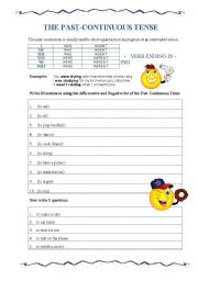 English Worksheet: PAST CONTINUOUS