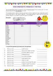 English Worksheet: PRESENT PERFECT