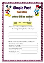 English Worksheet: Simple Past - Questions (26.10.08)