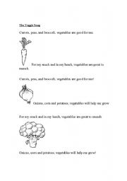 English worksheet: The Veggie Song