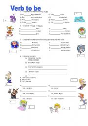 English Worksheet: Verb to be