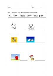 English worksheet: action words