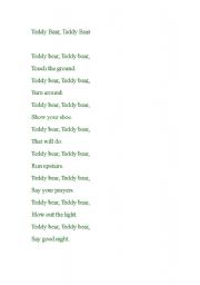 English worksheet: nursery rhymes