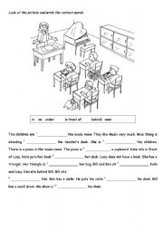 English Worksheet: Preposition of place