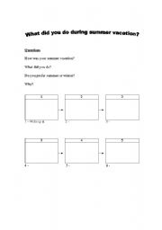 English worksheet: After Summer Vacation