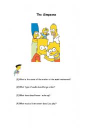 English worksheet: The Simpsons