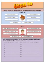 English Worksheet: Used to