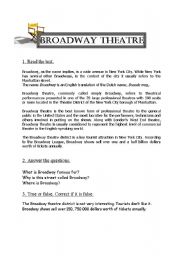 English Worksheet: Broadway Theatre