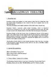 English worksheet: Broadway Theatre