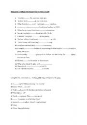 English Worksheet: PRESENT SIMPLE OR PRESENT CONTINUOUS,PAST SIMPLE
