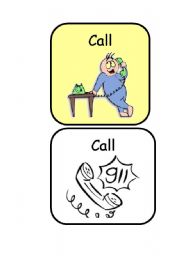 CALL, CLAP, CLEAN, CRY, COOK,CRY, DIVE - ACTIONS FLASHCARDS- COLOR AND B&W - SET 2/13 