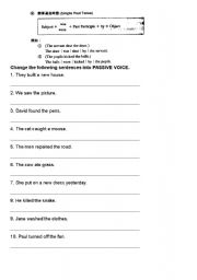 English worksheet: Passive voice