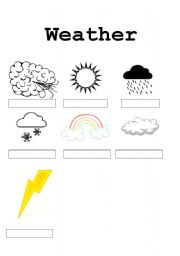 English Worksheet: weather vocabluary