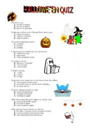 English Worksheet: Halloween quiz