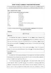 English Worksheet: HOW TO SELF-CORRECT YOUR WRITTEN WORK