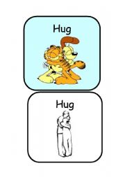 English worksheet: HUG - ACTIONS FLASHCARDS