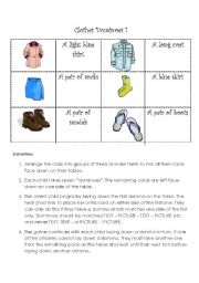English Worksheet: Clothes Dominoes 1 