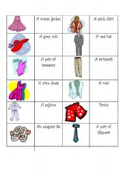 English Worksheet: Clothes Dominoes 2 