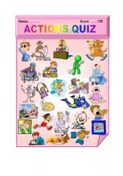 English Worksheet: Actions QUIZ - Name the action 