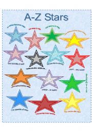 English Worksheet: A-Z Stars