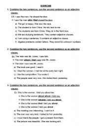 English worksheet: exercises