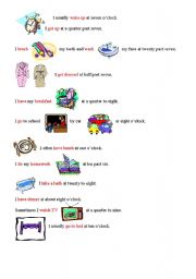 English Worksheet: Daily routine