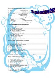 English Worksheet: The past continuous tense