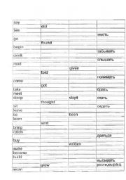 English Worksheet: irregular verbs