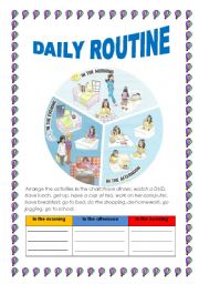 English Worksheet: DAILY ROUTINE