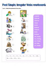 Past Simple: Irregular Verbs Wordsearch